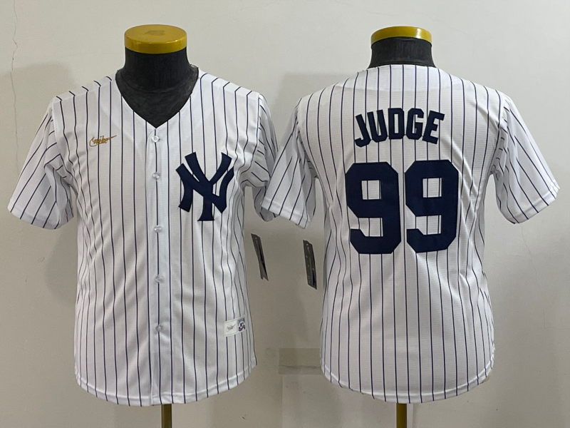 Youth New York Yankees #99 Aaron Judge White Stitched Baseball Jersey